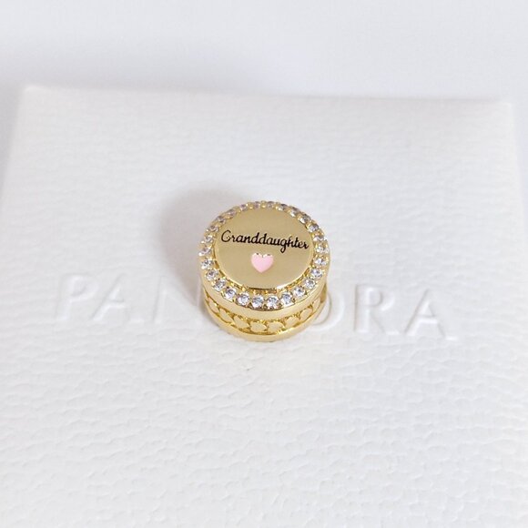 Pandora Engravable Granddaughter Charm Bead Gold Plated with box - Picture 4 of 8